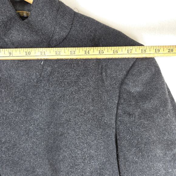 Vintage Jos A Bank Mens Trench Coat Gray Wool Blend Fall Winter Cold Weather - Picture 8 of 16